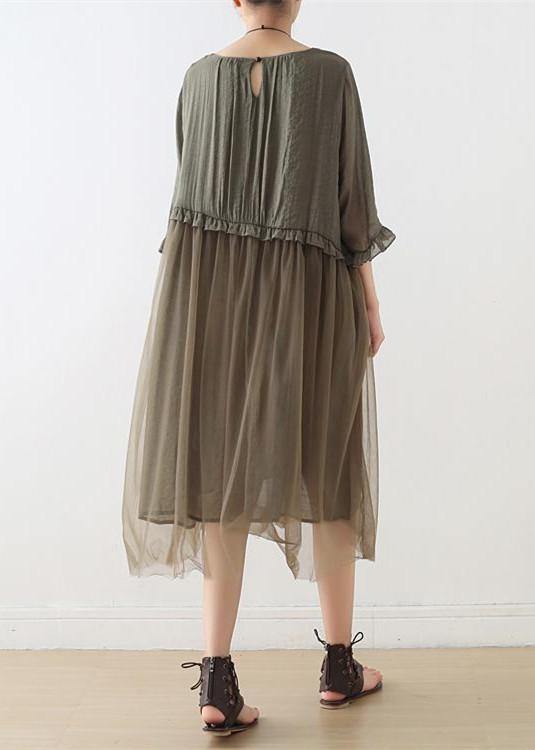 Serena - Vestito lungo estivo in chiffon azzurro donna