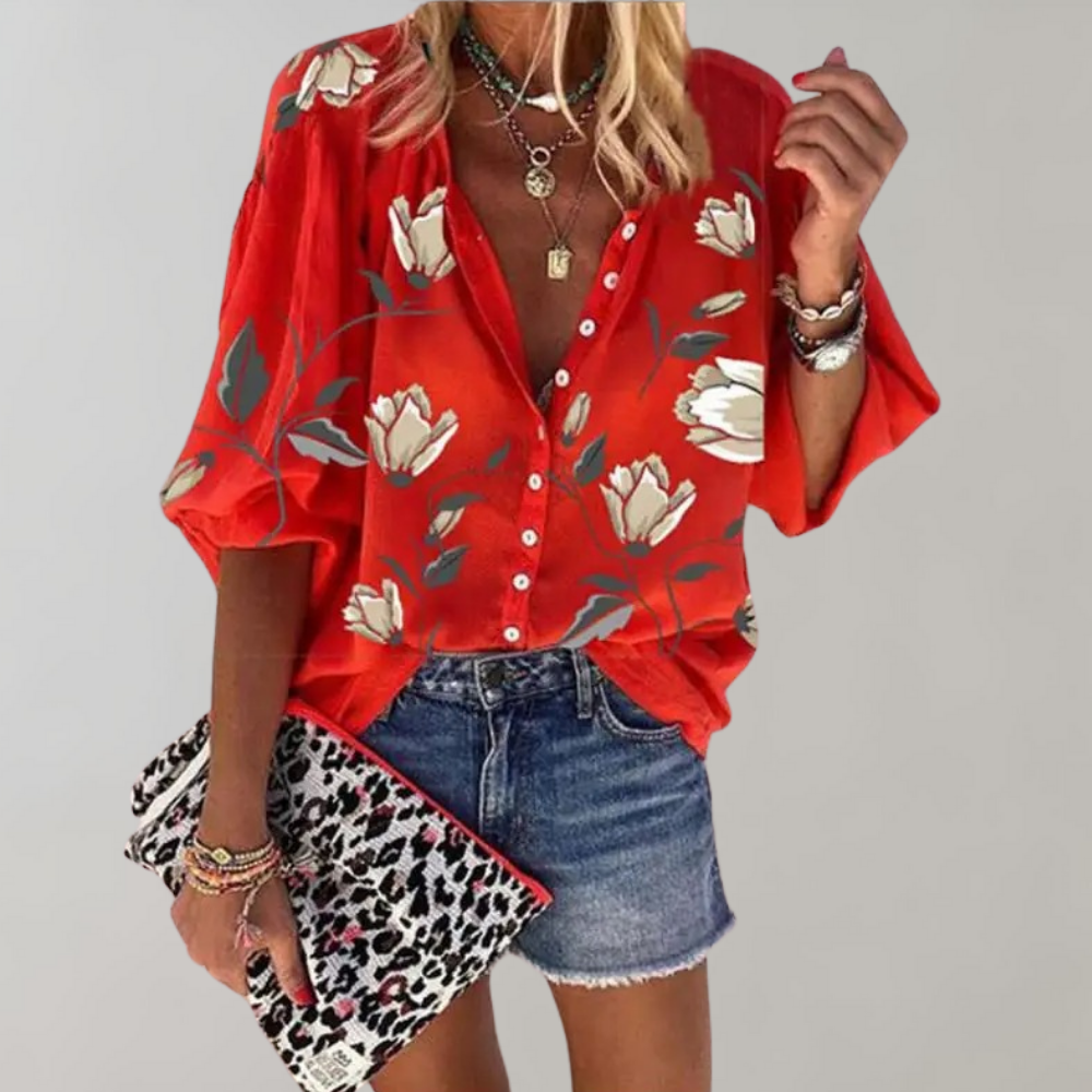 Noemi – Blusa con Stampa Floreale Donna
