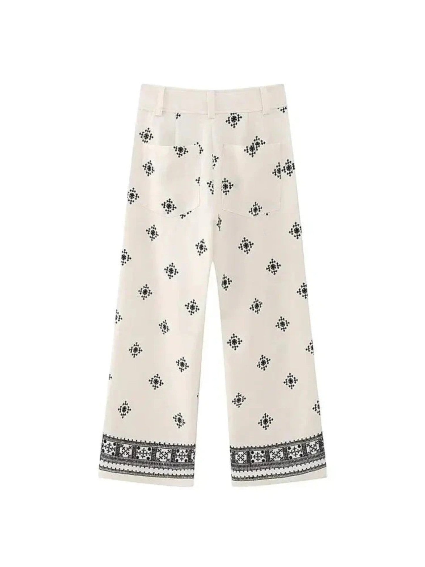 Frida - Pantaloni Estivi Bohémien Da Donna Bianco