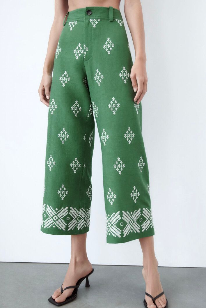 Frida - Pantaloni Estivi Bohémien Da Donna Verde