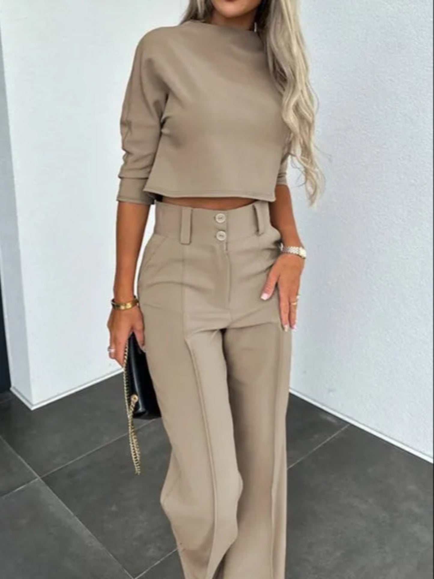 Gabriela - Set Due Pezzi Di Tendenza Per Donna Cachi