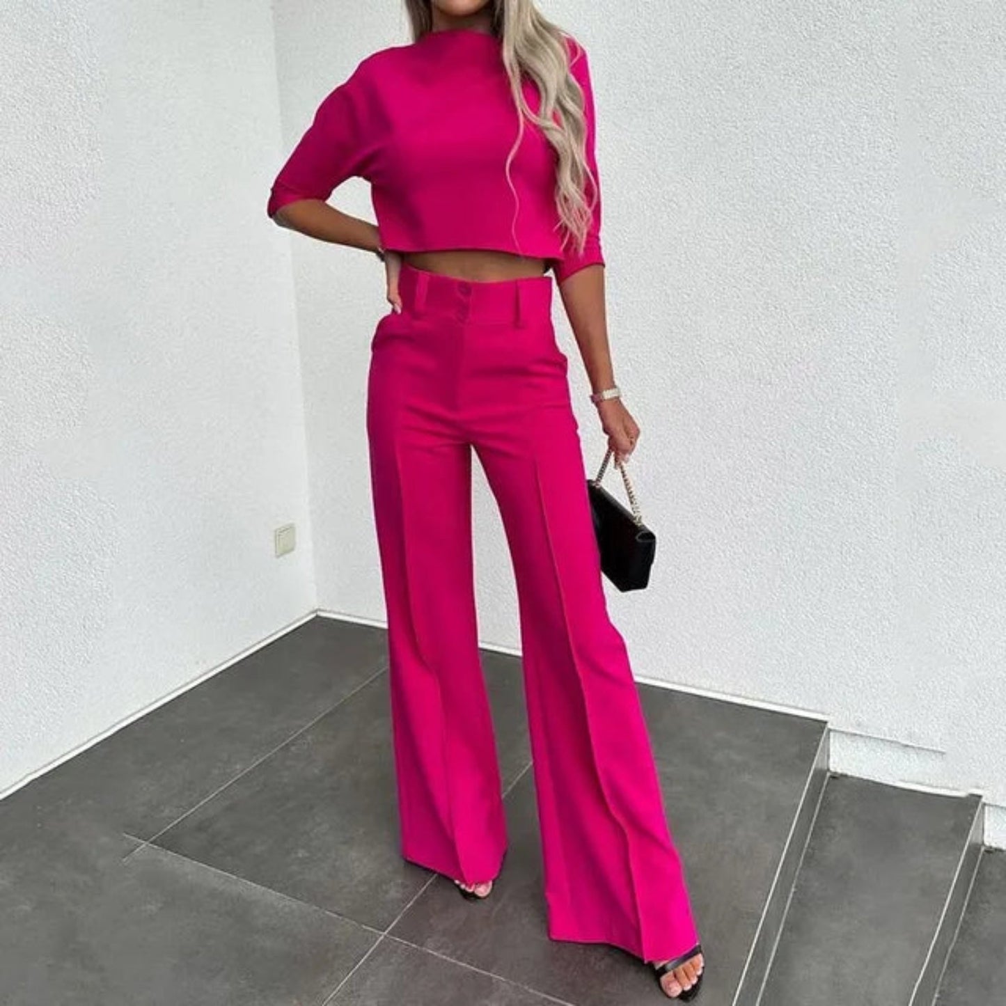 Gabriela - Set Due Pezzi Di Tendenza Per Donna Fucsia