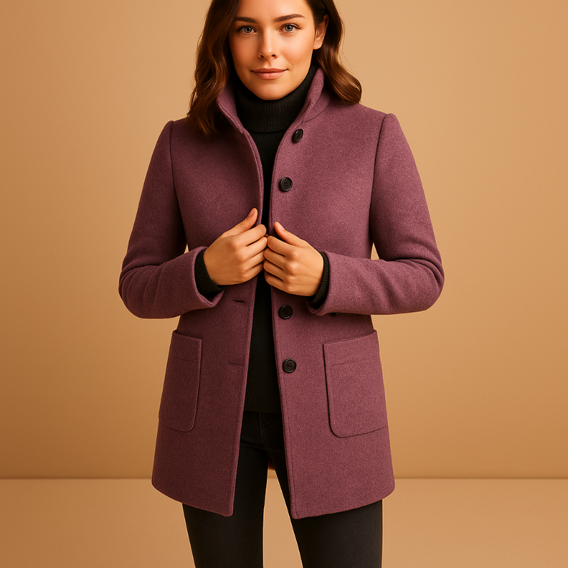 Gabriella - Warme Damen-Winterjacke mit elegantem Viola