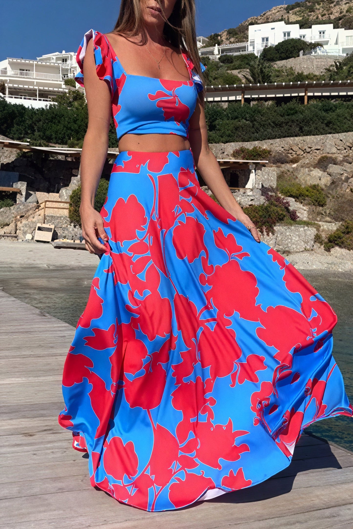 Gelsomina – Abito Due Pezzi Floreale Stile Vacanza Multicolore