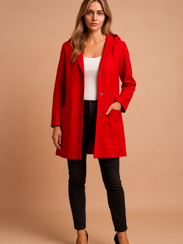 Anita - Giacca trench casual da donna con cappuccio e vestibilità ampia