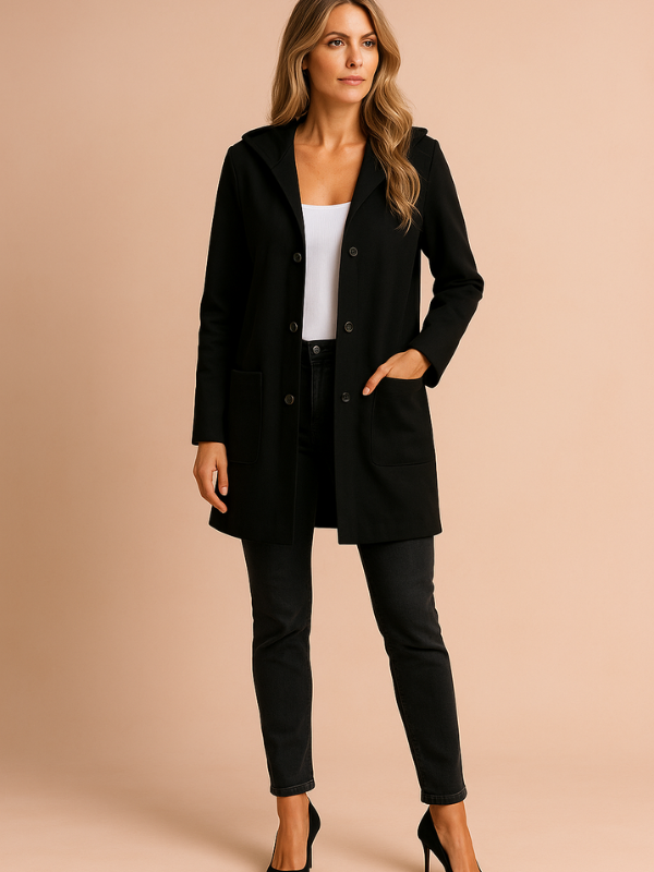 Anita - Giacca trench casual da donna con cappuccio e vestibilità ampia