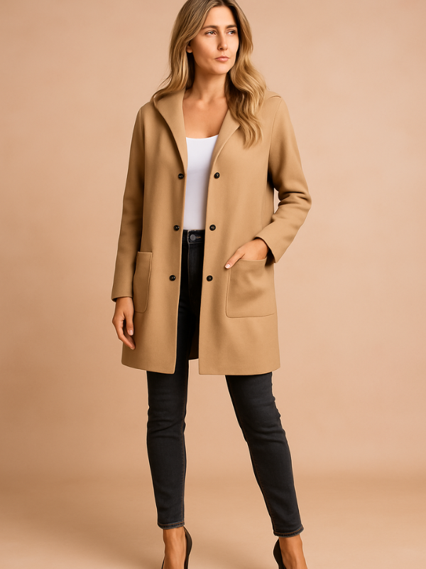 Anita - Giacca trench casual da donna con cappuccio e vestibilità ampia