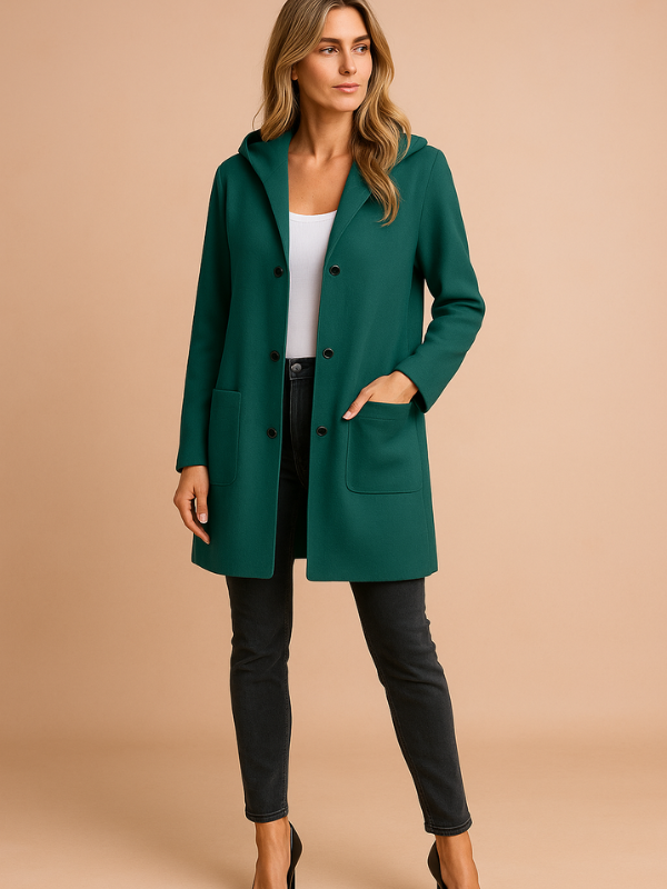 Anita - Giacca trench casual da donna con cappuccio e vestibilità ampia