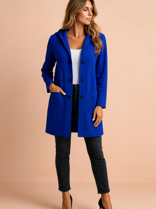Anita - Giacca trench casual da donna con cappuccio e vestibilità ampia