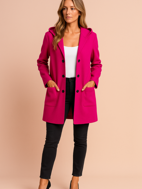 Anita - Giacca trench casual da donna con cappuccio e vestibilità ampia
