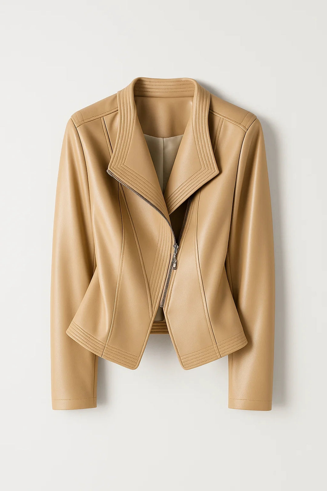Veronica - Giacca corta sartoriale con zip asimmetrica e vestibilità impeccabile
