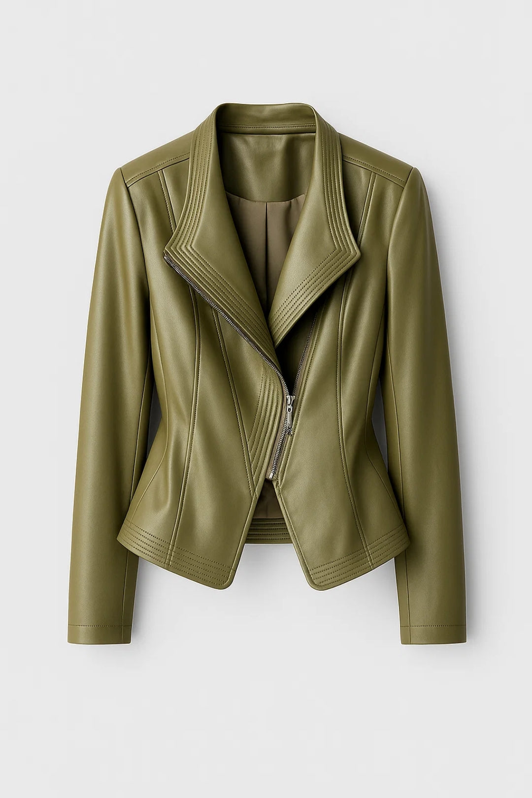 Veronica - Giacca corta sartoriale con zip asimmetrica e vestibilità impeccabile