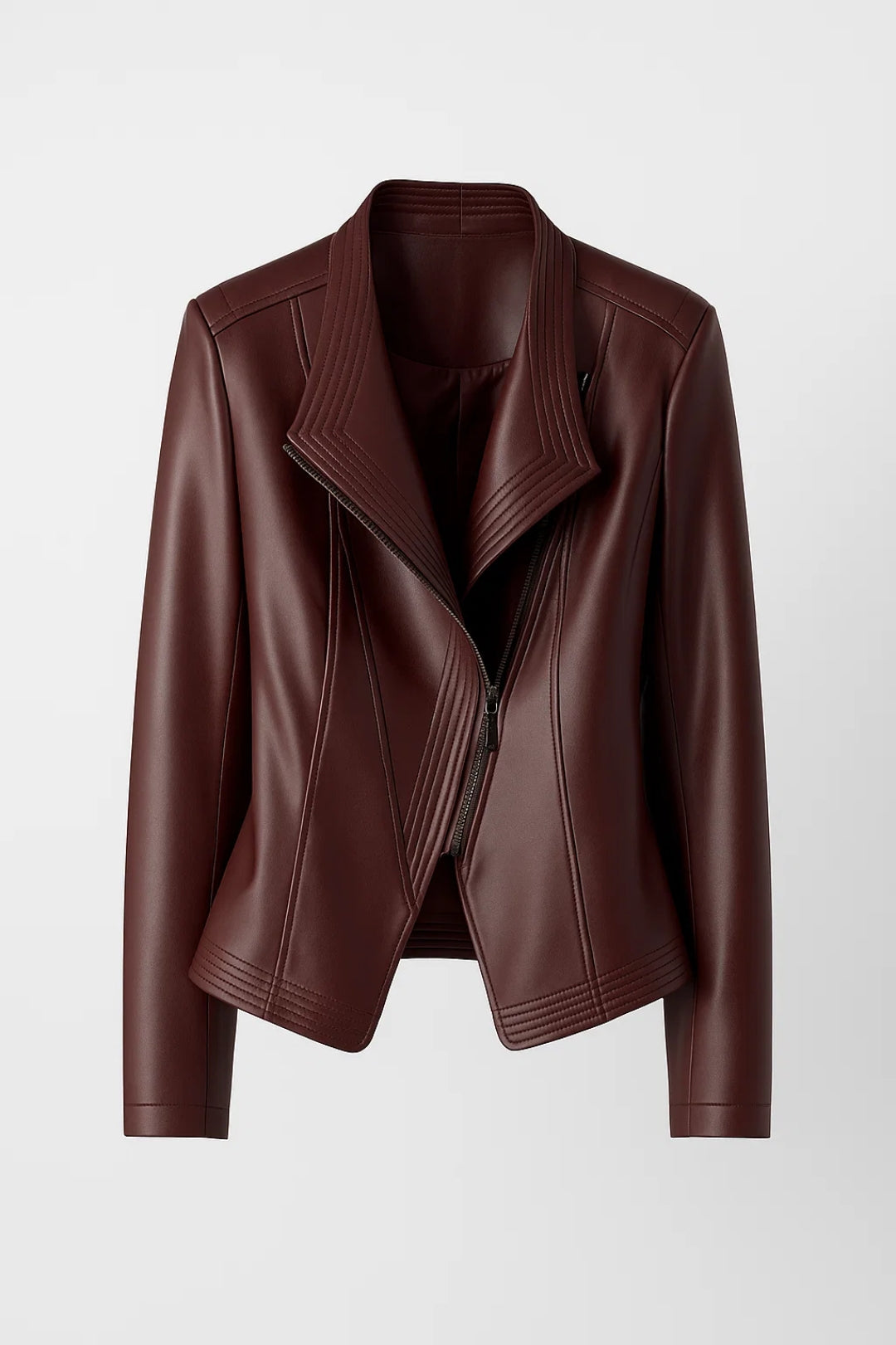 Veronica - Giacca corta sartoriale con zip asimmetrica e vestibilità impeccabile