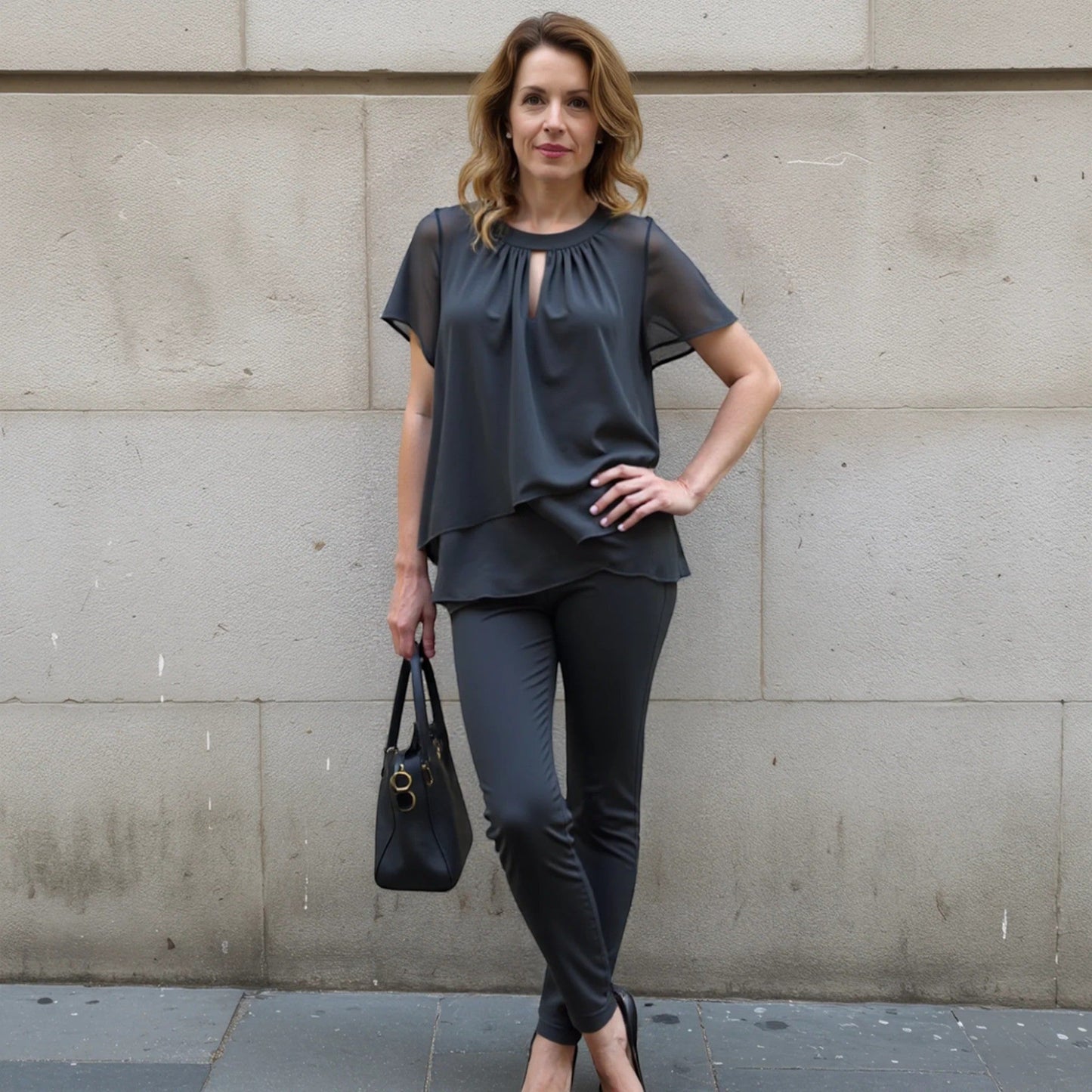 Giacinta - Completo Due Pezzi Elegante Per Donna Nero