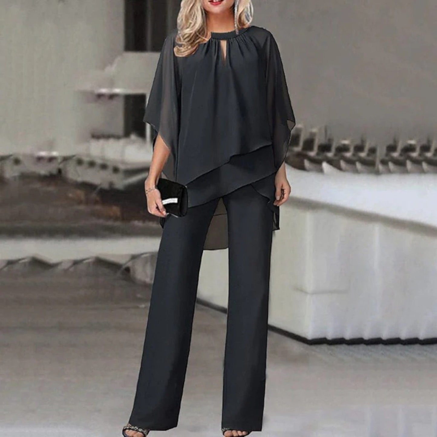 Giacinta - Completo Due Pezzi Elegante Per Donna Nero