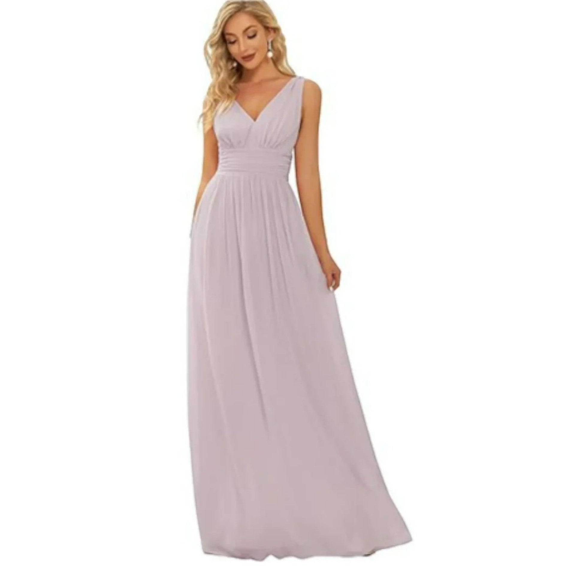 Gilda - Elegante Abito Con Scollo A V Da Donna Rosa 3