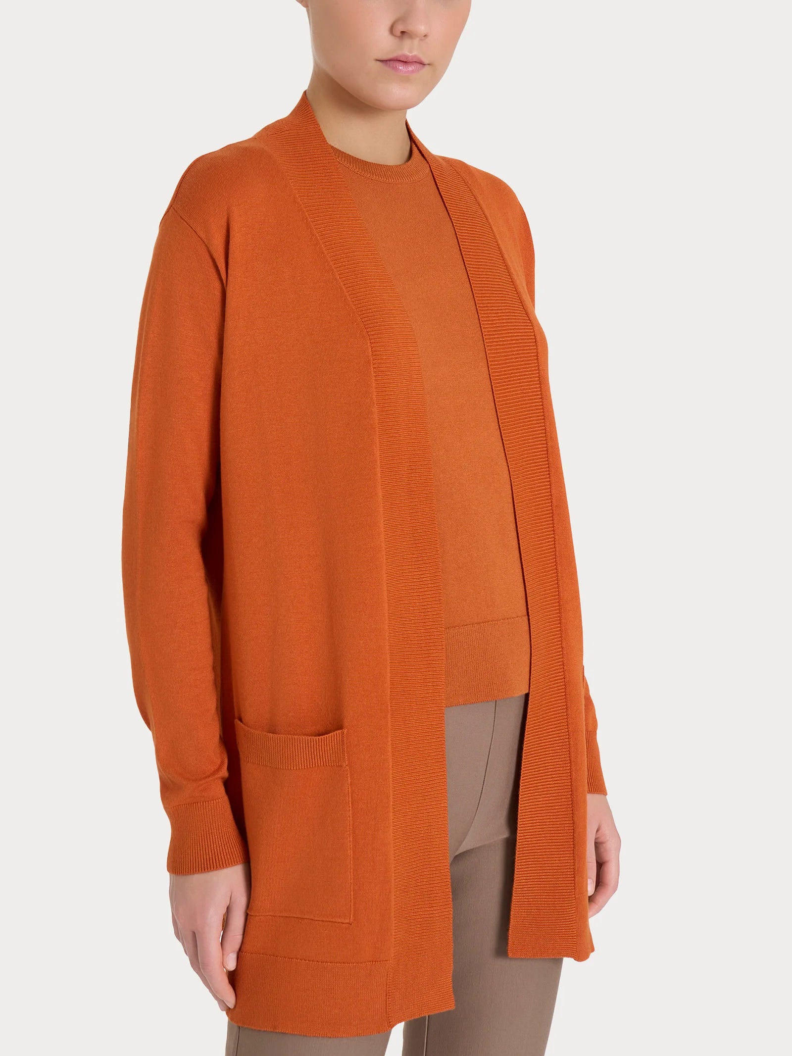 Ginevra - Langarm Strickjacke für alle Jahreszeiten Ruggine