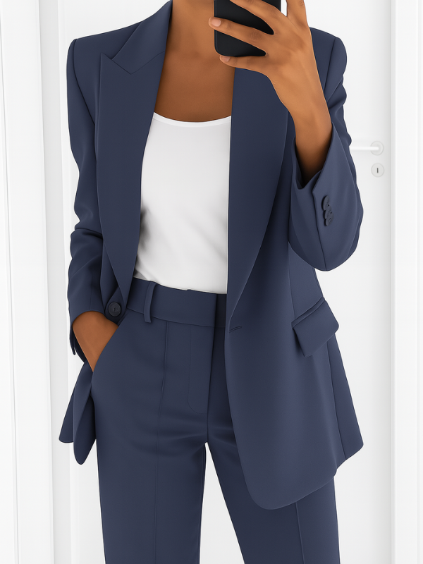 Giulia - Elegantes Damen-Tailleur-Set für jeden Anlass  Blu scuro