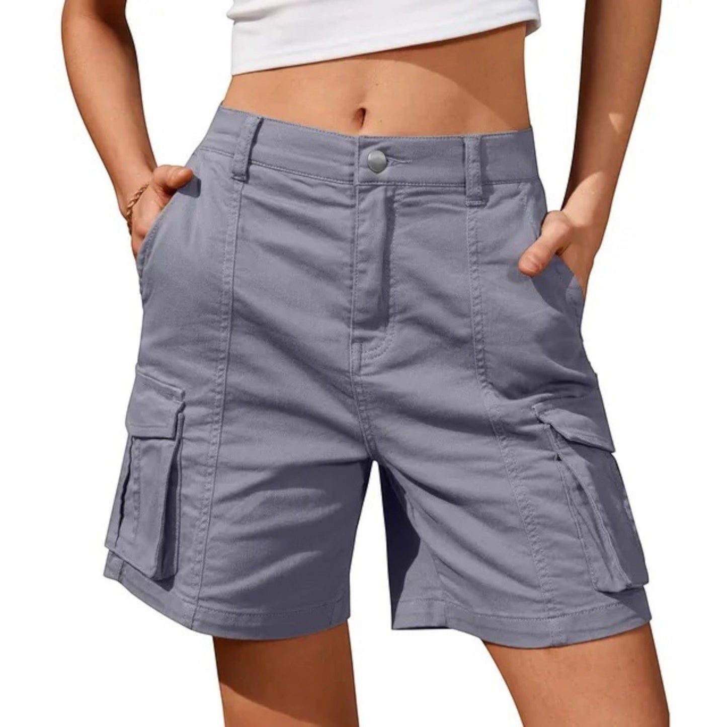 Giulietta - Pantaloncini Cargo Comodi Da Donna Grigio 3