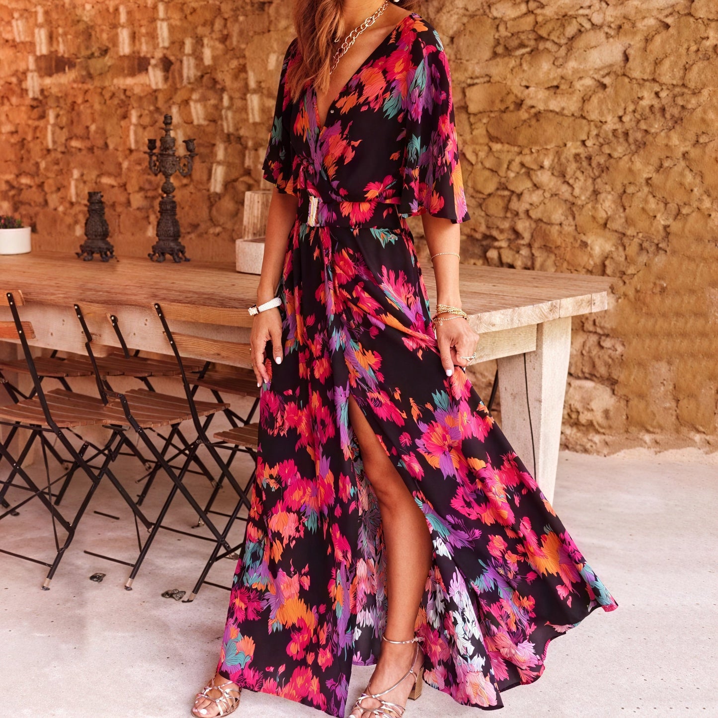 Gloriana - Abito Bohemien Chic per Occasioni Estive Nero