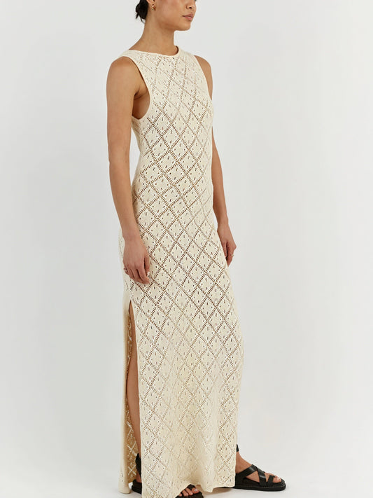 Greta – Abito Maxi Senza Maniche Maglia Aperta 1