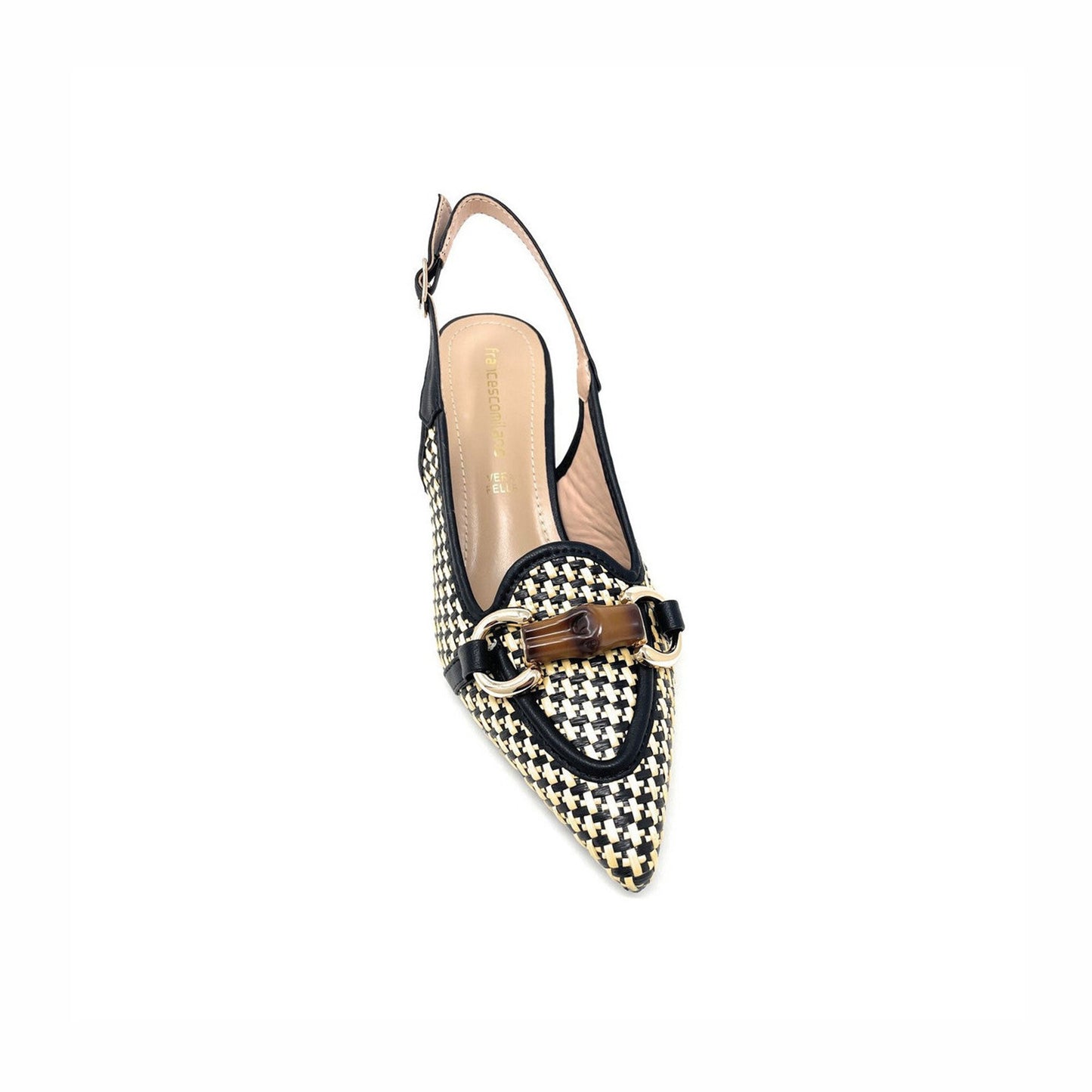 Tiberia - Décolleté praga nero beige da donna