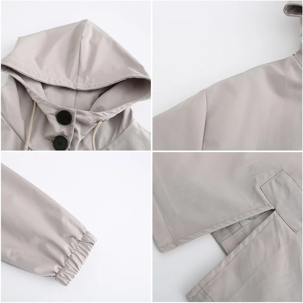 Anabella – Trench Coat Antivento con Cappuccio Donna