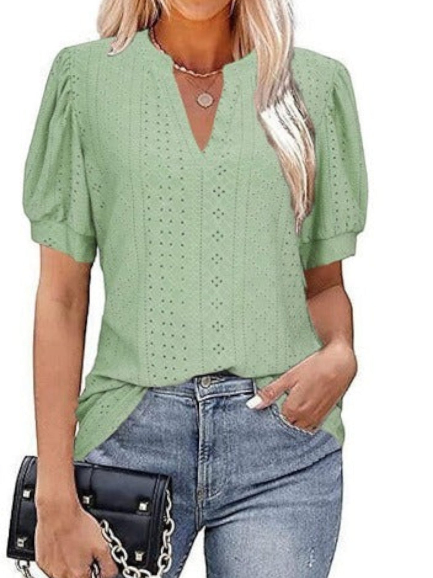 Haidee - Top Estivo Con Scollo A V Per Donna Verde