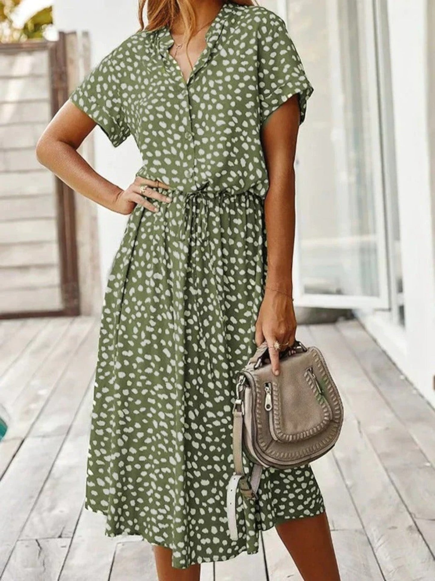 Halia - Abito Estivo A Maniche Corte Da Donna Verde