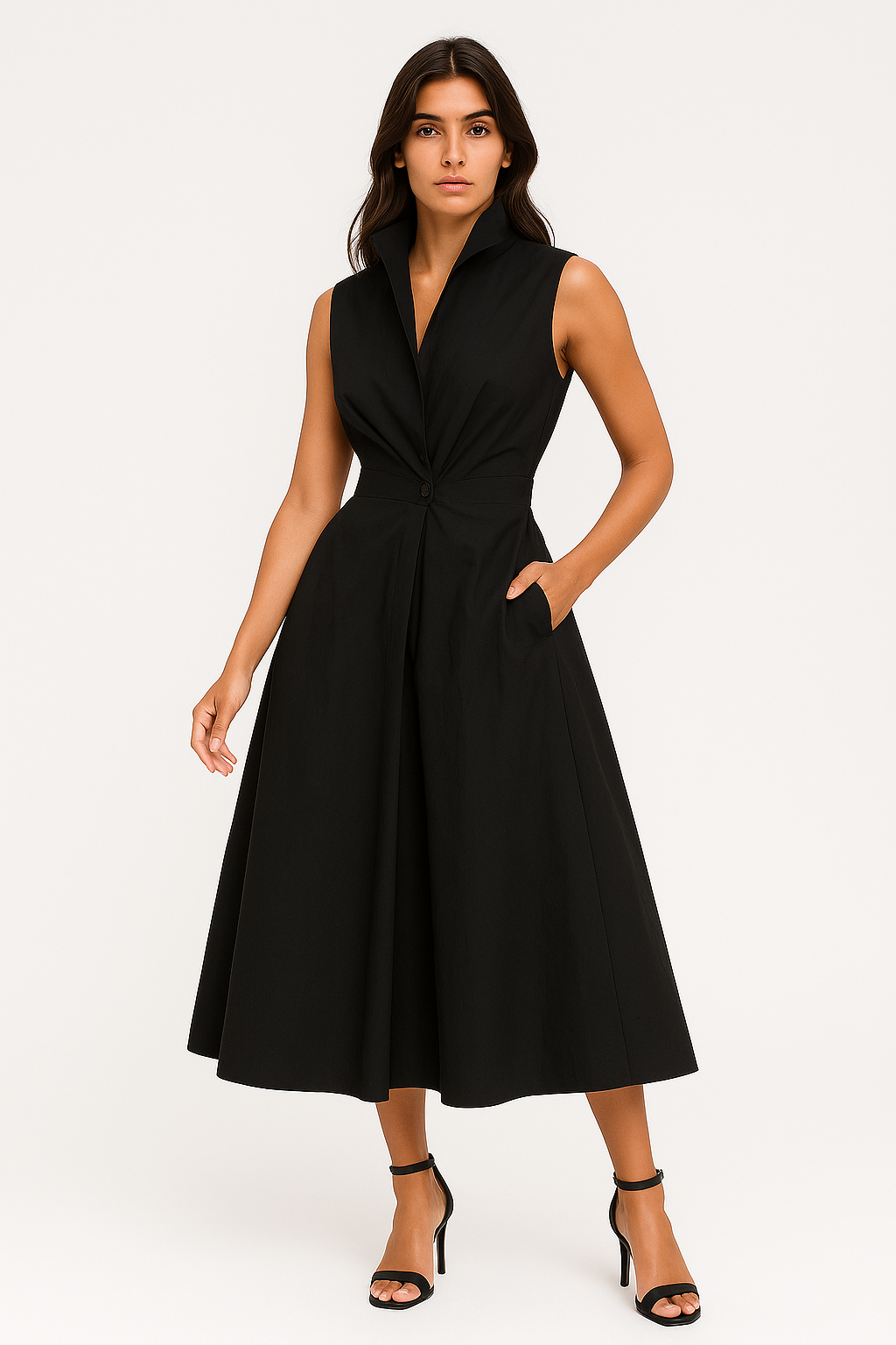 Hanina - Abito Elegante Donna in Cotone Comodo Nero