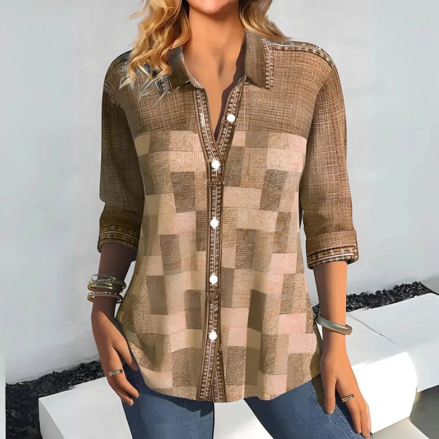 Hanya - Camicia Estiva a Quadri da Donna Cachi