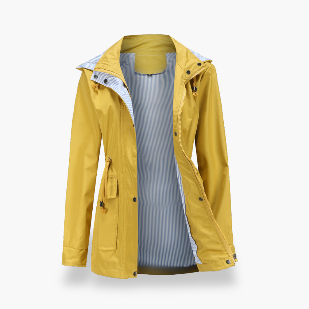 Heidi - Wasserdichte Damen-Regenjacke mit Kapuze aus Polyester Giallo