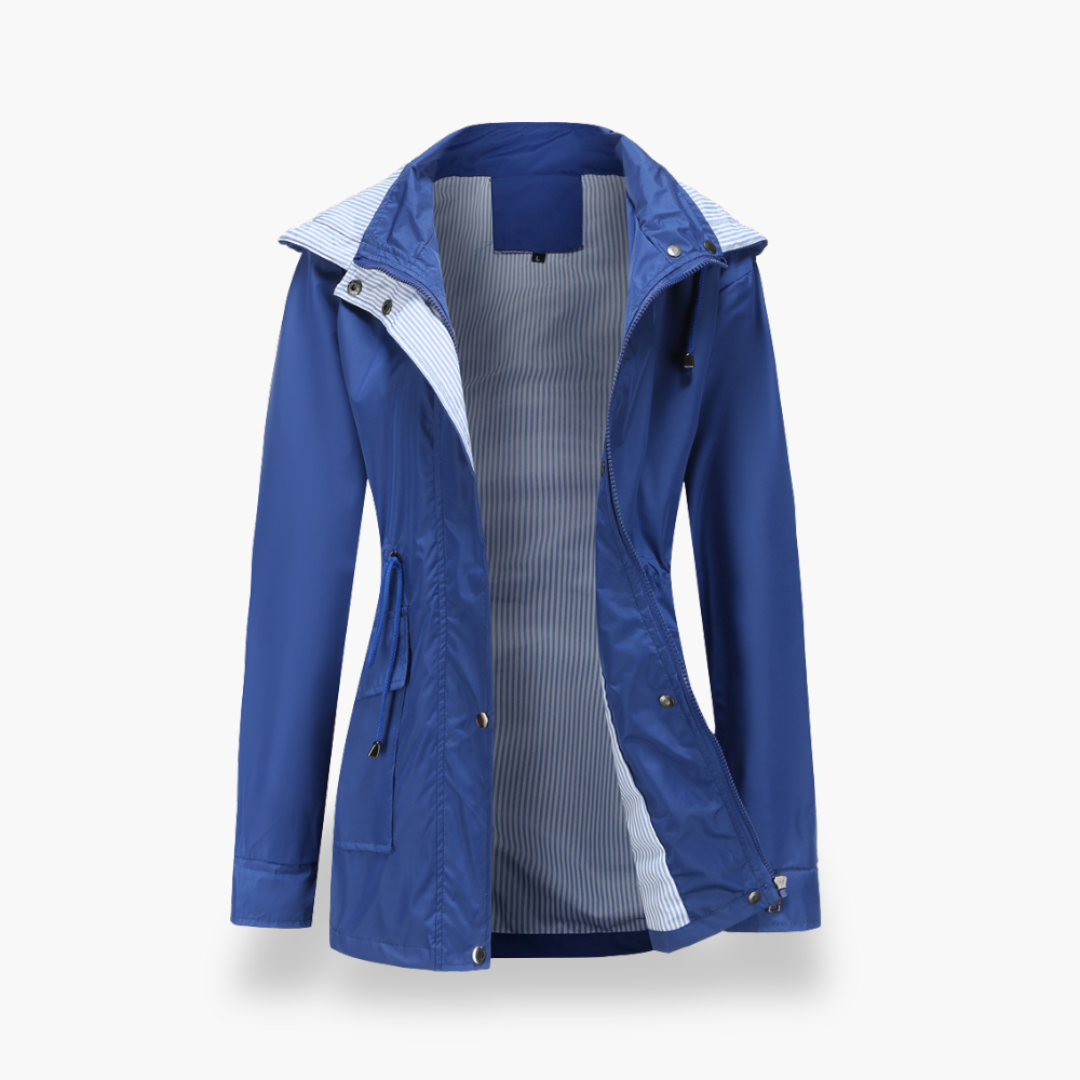 Heidi - Wasserdichte Damen-Regenjacke mit Kapuze aus Polyester Grigio