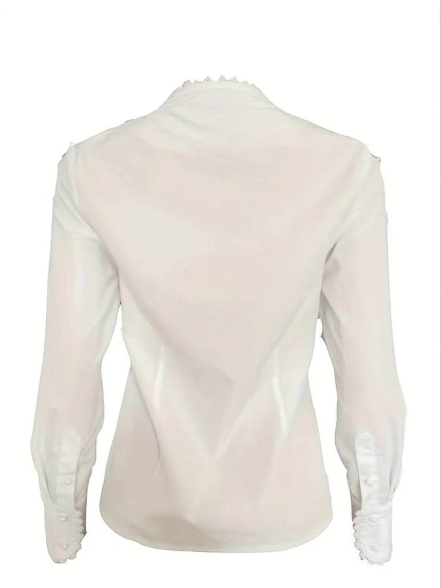 Helmina - Elegante Camicetta con Volant da Donna Bianco