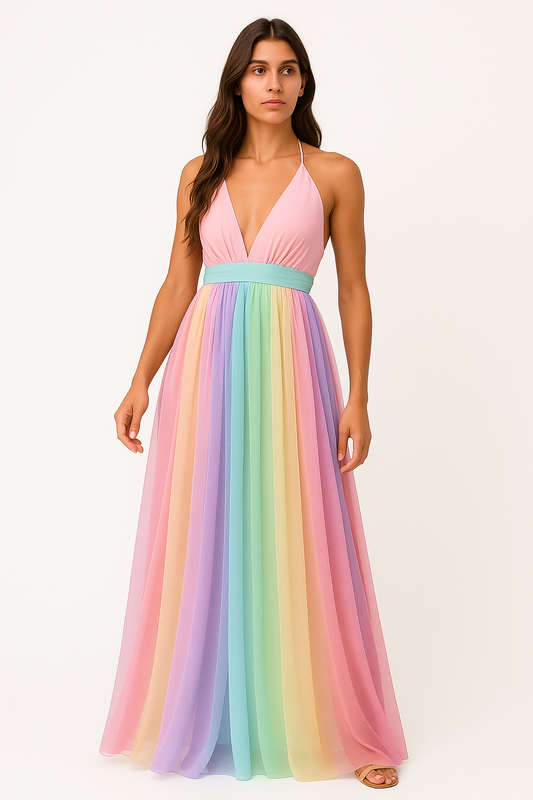 Hiba - Abito Elegante Donna per Occasioni Speciali Multicolore
