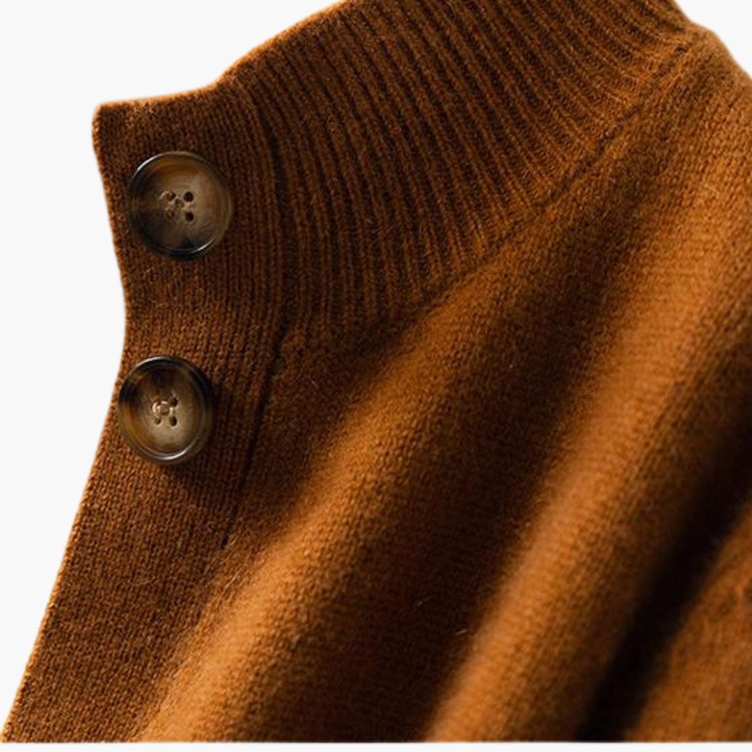 Hilda - Cardigan Donna in Morbido Tessuto con Bottoni Arancione