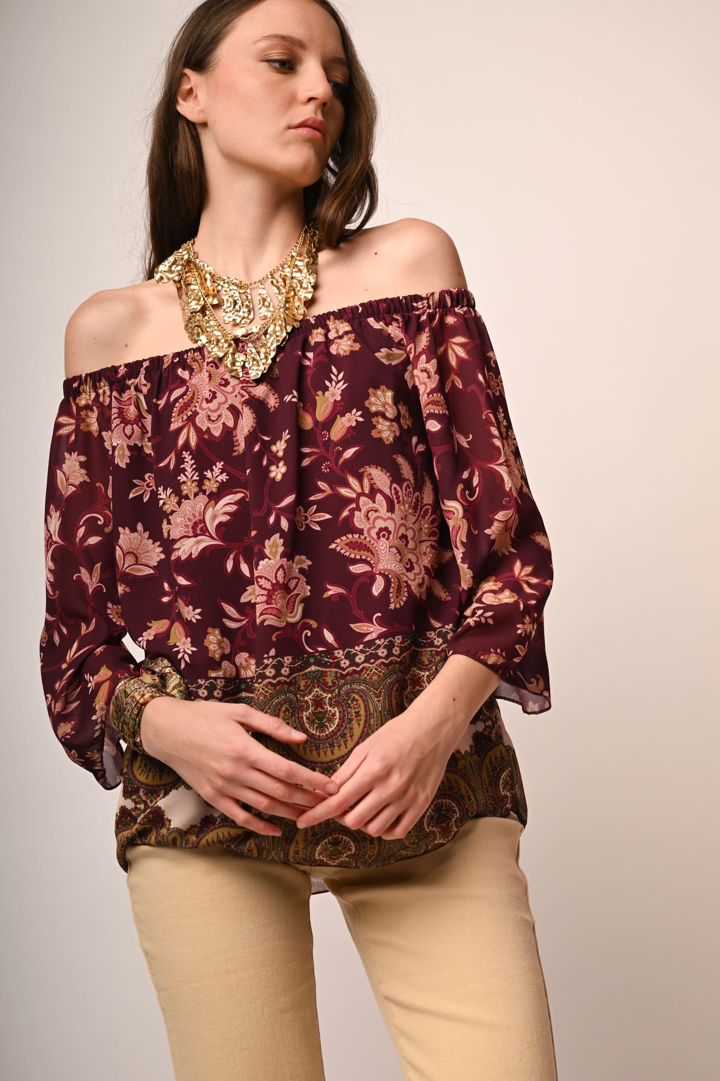 Hilde – Blusa Etnica con Spalle Scoperte Boho Chic 2