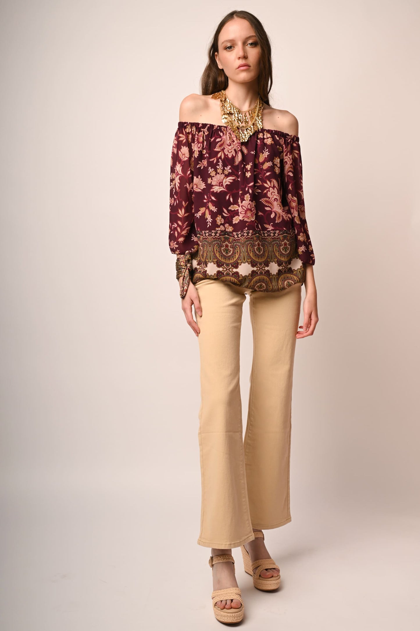 Hilde – Blusa Etnica con Spalle Scoperte Boho Chic 5