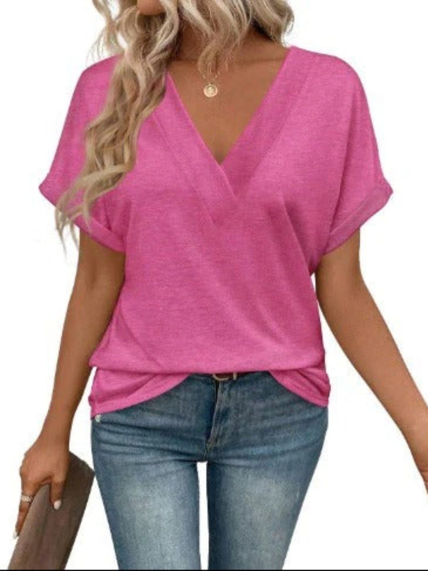 Honoria – Camicetta Estiva con Scollo a V da Donna Rosa 2