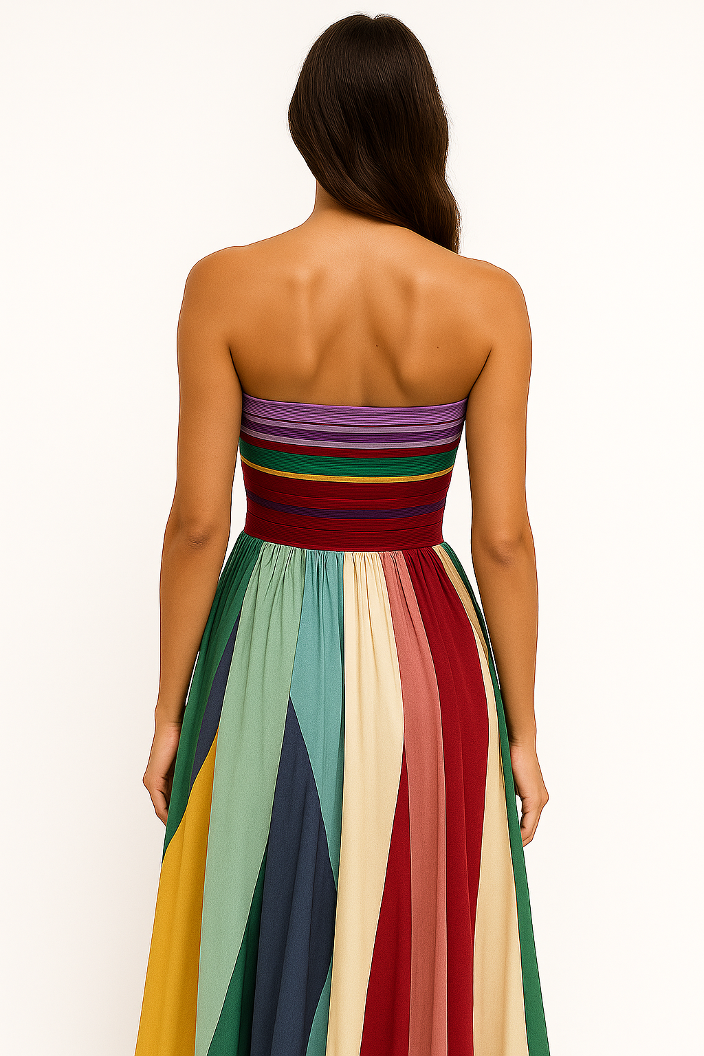 Hortensia – Vestito Lungo Elegante in Tessuto Estivo Premium Multicolore