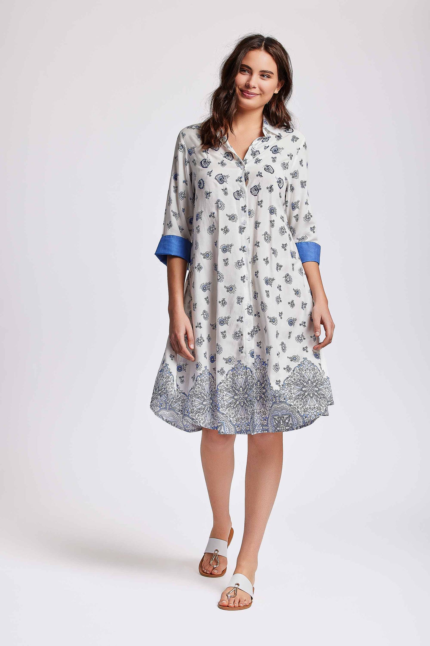Honoria – Abito A Camicia Con Manica A Tre Quarti E Vestibilità Comoda