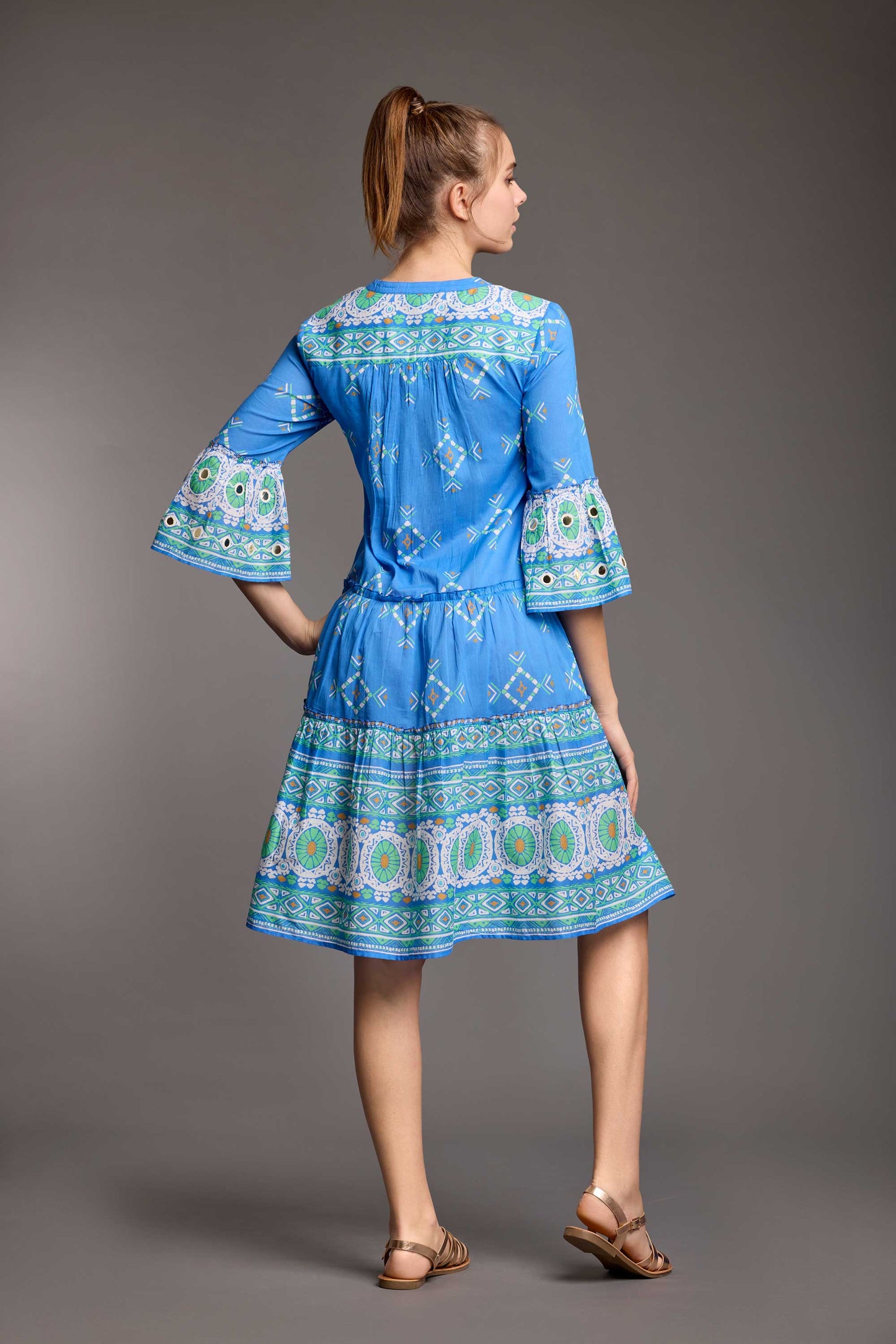 Quinia - Abito Gonna Balze Ermione Donna Elegante Romantico