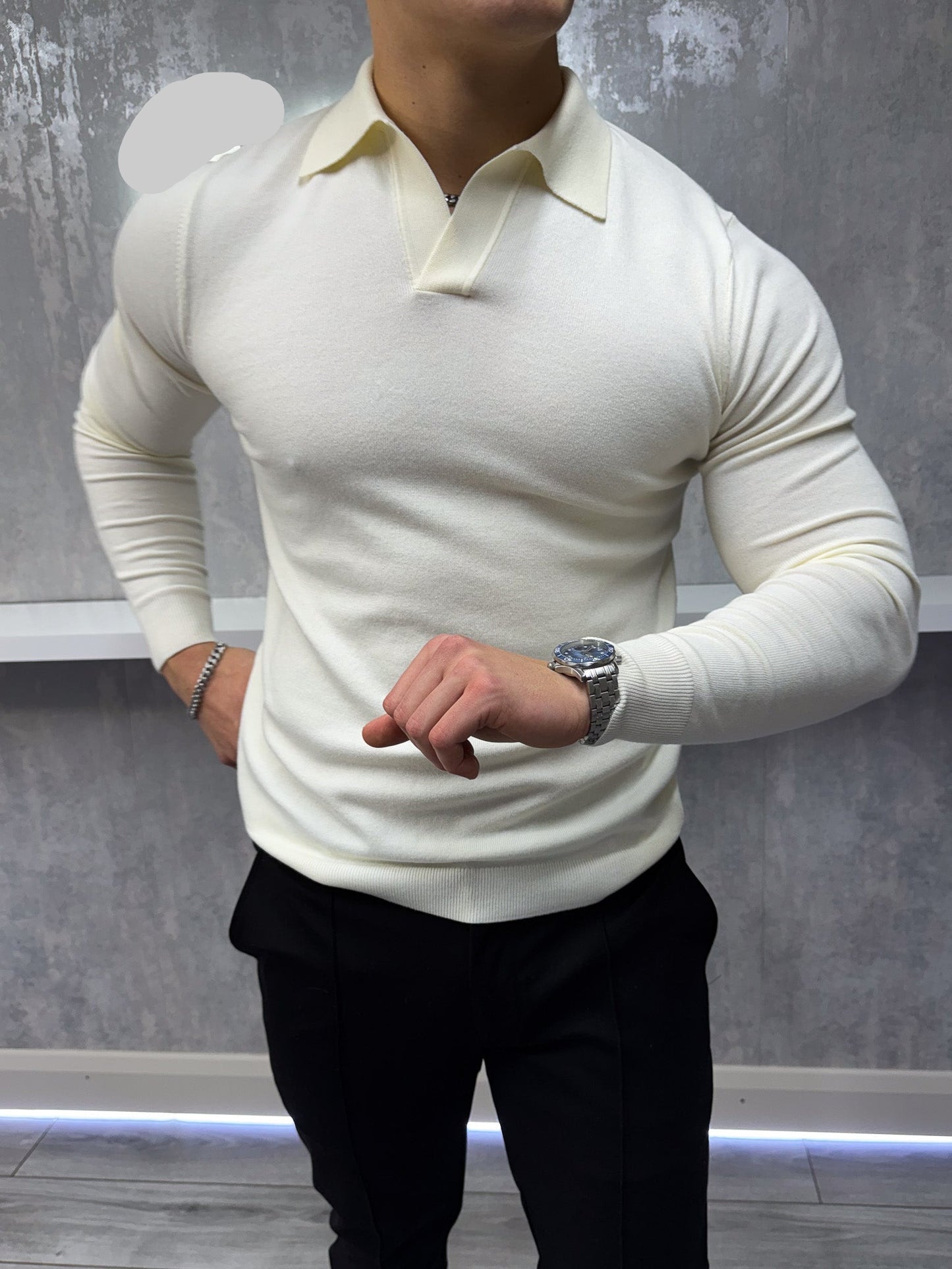 Julian - Polo Uomo Manica Lunga Beige Elegante