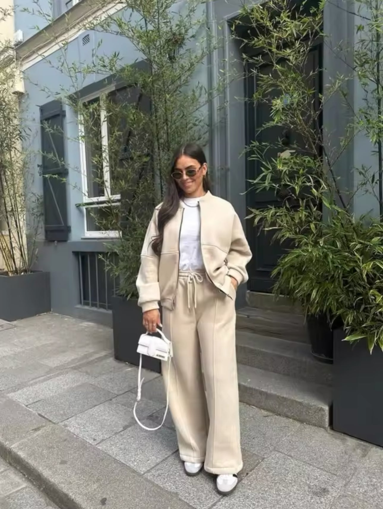 Debora - Completo Tuta Donna Autunnale con Maglione a Maniche Lunghe e Pantaloni con Coulisse