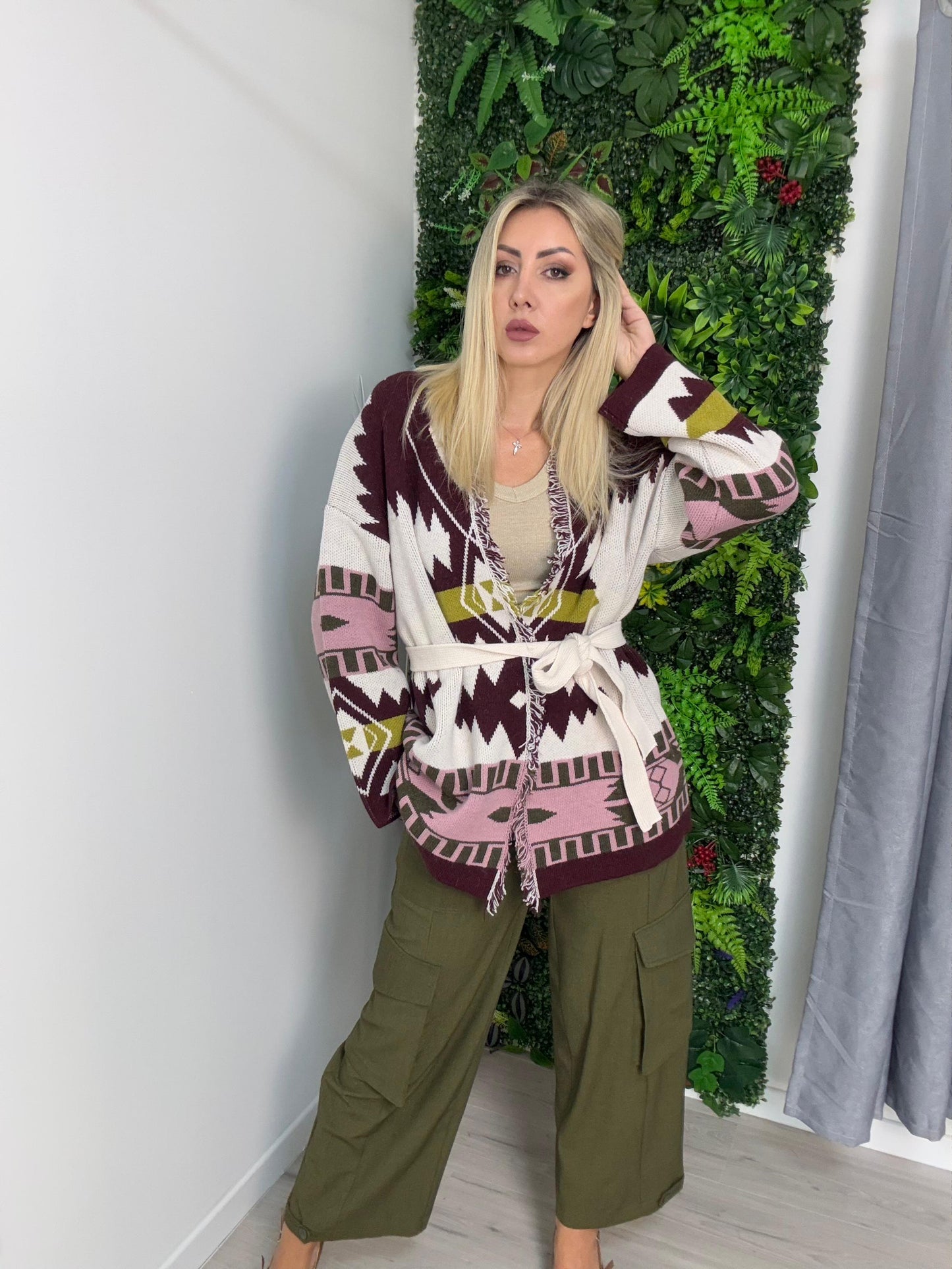 Giuditta - Cardigan da donna con fantasia etnica