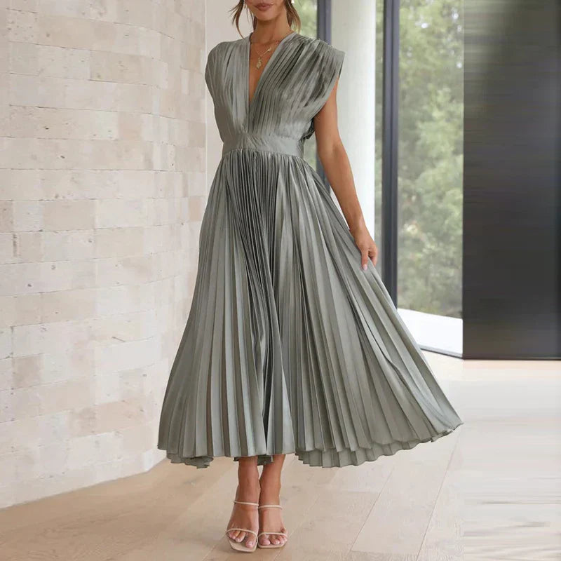 Iole - Abito Elegante Donna Senza Maniche Comodo Rosso mattone