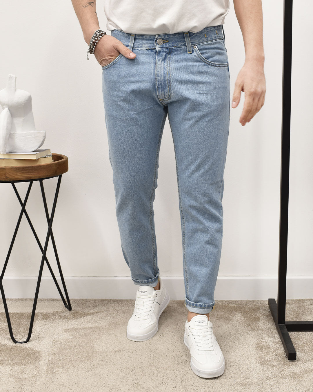 Isacco - Jeans Regular Fit Lavaggio Chiaro Uomo