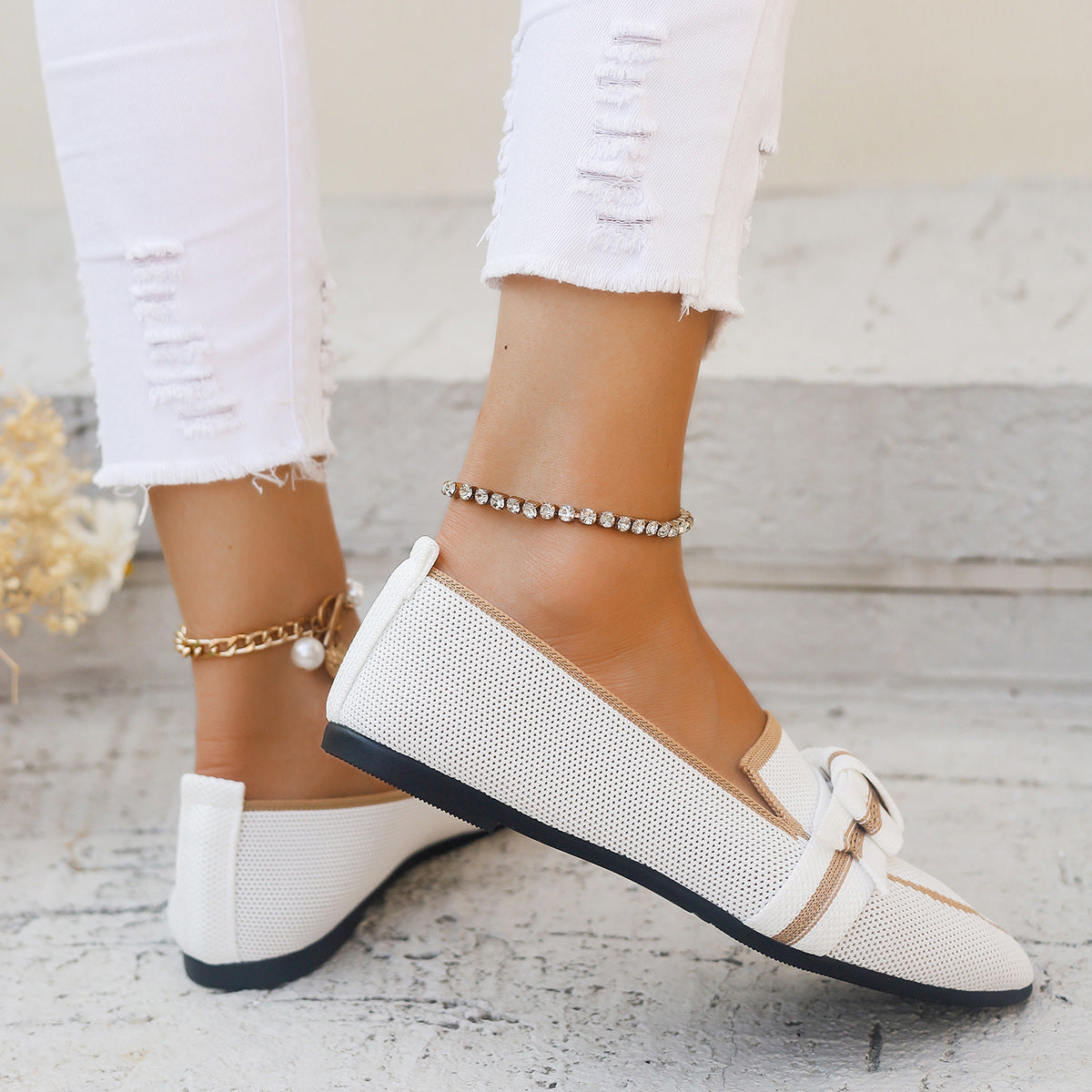 Isabella – Scarpe in Tessuto con Fiocco e Tacco Basso 2