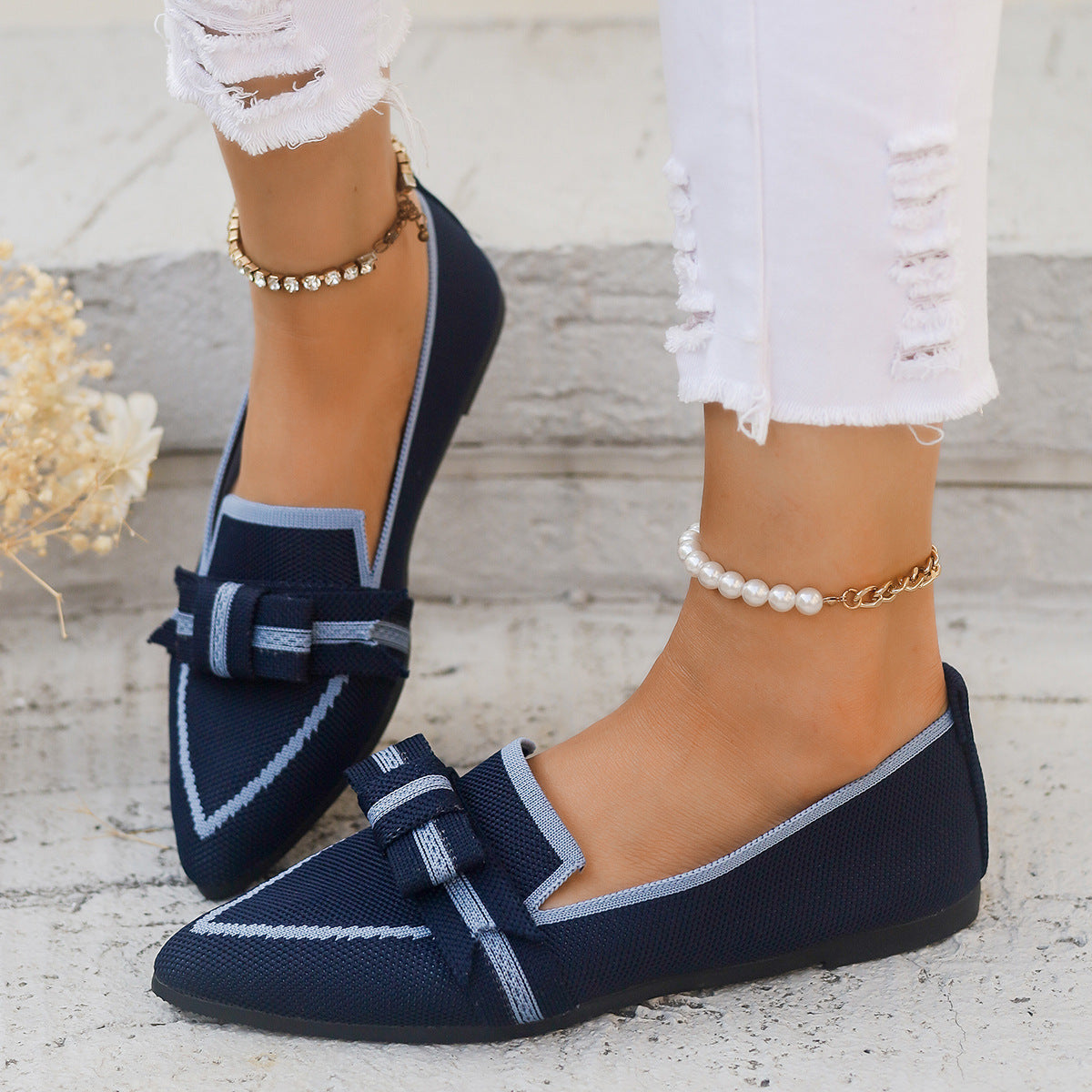 Isabella – Scarpe in Tessuto con Fiocco e Tacco Basso 4