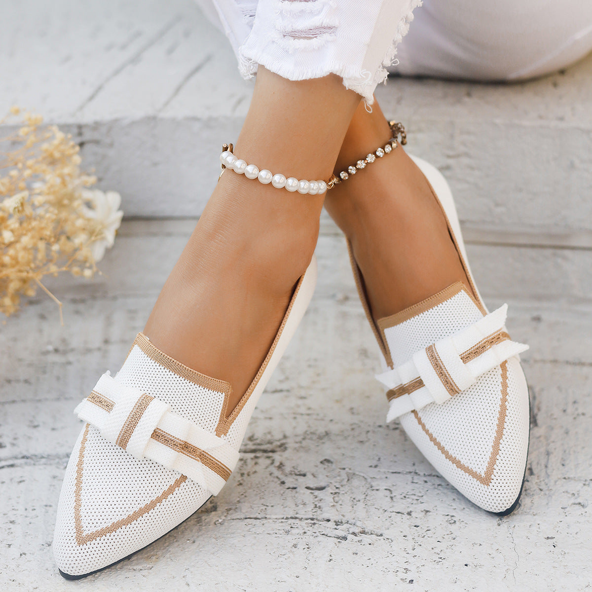 Isabella – Scarpe in Tessuto con Fiocco e Tacco Basso 7